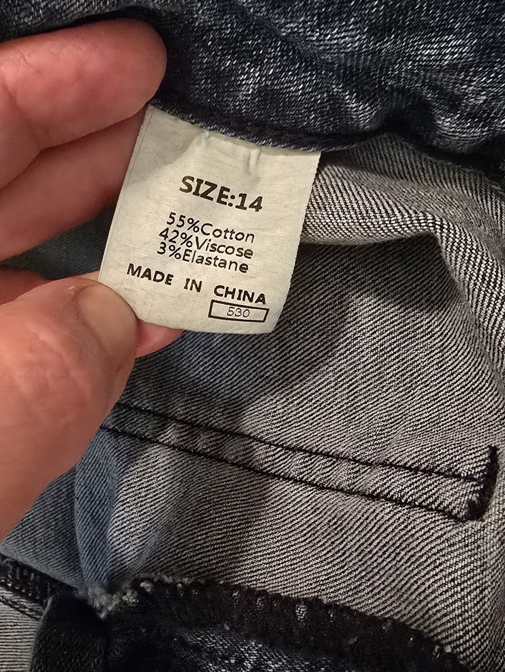 Women's High Rise Wide Leg Jeans, 4 Pocket, Size 14 (310) - Picture 7 of 11